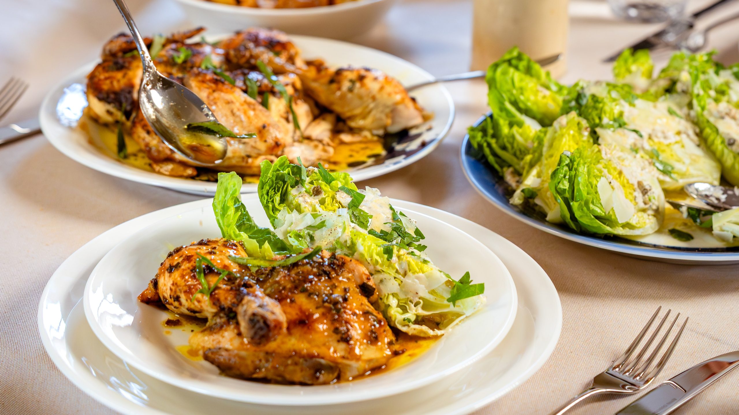Royal Doulton Pure collection with roasted chicken