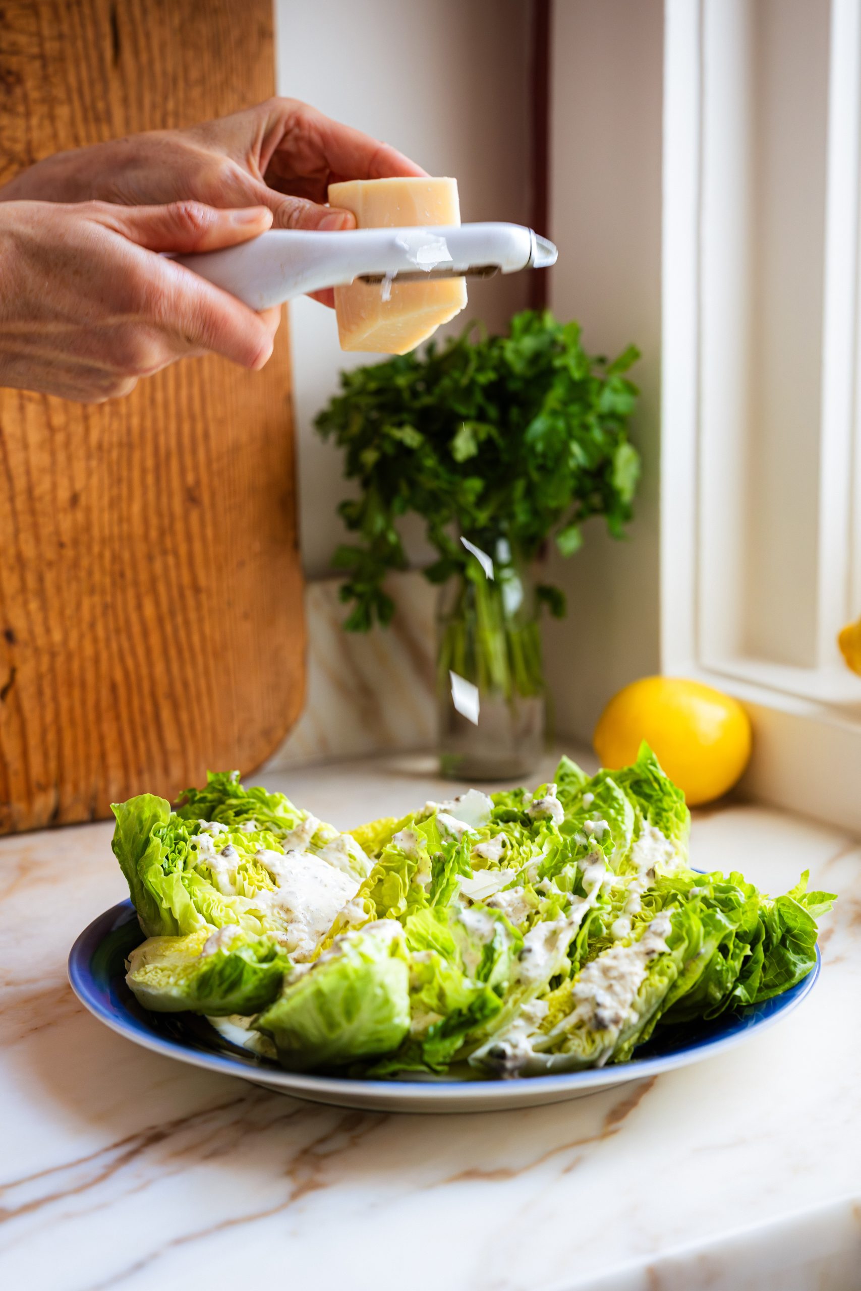 Salad recipe on Pacifc Glzae plate