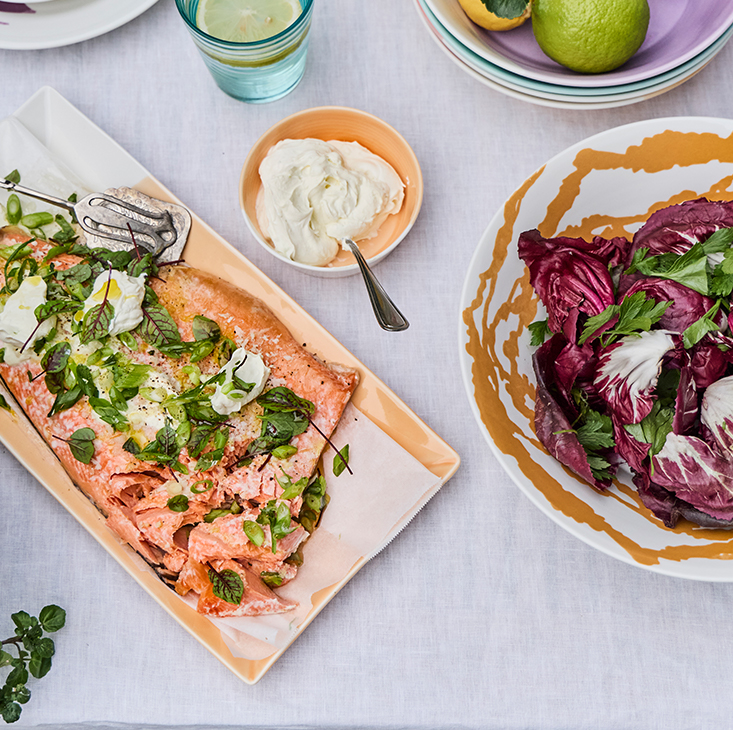 Baked Trout with Wasabi Creme Fraiche