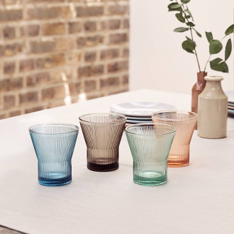 Lambeth Tumbler 300ml, Mixed Colours, Set of 4