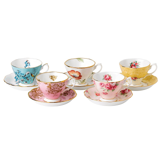 100 Years Teaware 10 Piece Set Cup & Saucer 1950-1990