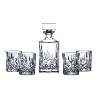 Square Spirit Decanter Set: Decanter & 4 Tumblers