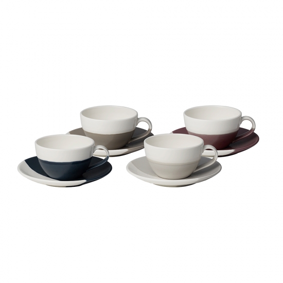 Coffee Studio Flat White Cup & Saucer Set of 4