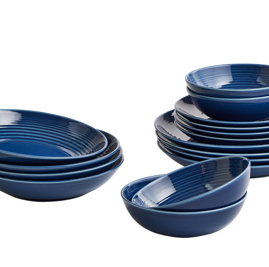 Gordon Ramsay Denim Blue 16 Piece Dinnerware Set