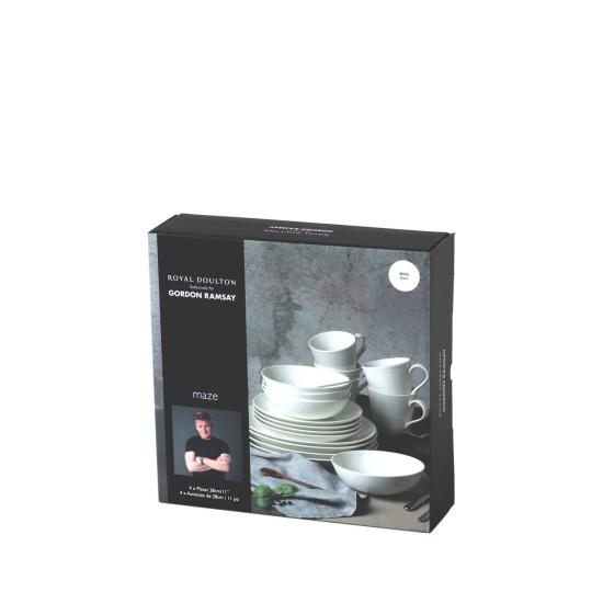 Gordon Ramsay Maze Plate 28cm 11in White, Set of 4 - Royal Doulton®