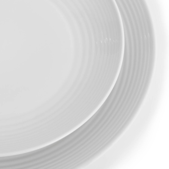 Gordon Ramsay Maze Dinnerware Set White, 16 Piece Set with Pasta Bowls ...