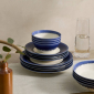 Pacifc Glaze 16 Piece Dinnerware Set, Blue