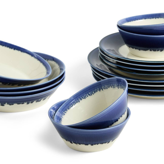 Pacifc Glaze 16 Piece Dinnerware Set, Blue