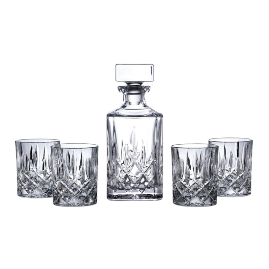 Square Spirit Decanter Set: Decanter & 4 Tumblers