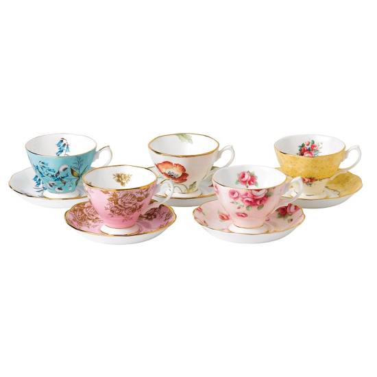 100 Years Teaware 10 Piece Set Cup & Saucer 1950-1990
